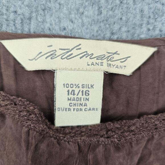 Vintage Lane Bryant Silk Camisole Womens 14/16 Brown Y2K Boho Lightweight Tank - Picture 2 of 6